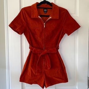 Burnt Orange Corduroy Romper